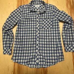 Vineyard Vines Super Soft Womens Size 6 Long Sleeve Button Up White Blue Gray